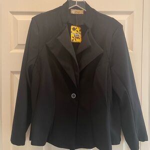 Women’s Plus Size  (3X) Black Single-Button Peplum Jacket